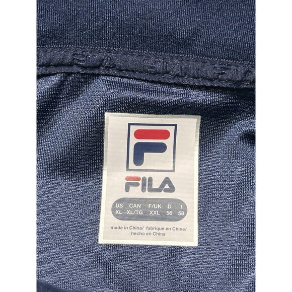 Fila Warm Up Track Tennis 1/4 Zip Jacket W&S Open Cincinnati Mens Size XL Navy - Picture 4 of 14